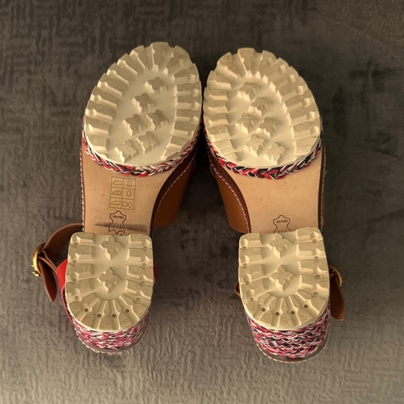 Tory Burch Ambra Brilliant Red and Brown Espadrille Sandals - Picture 4 of 4